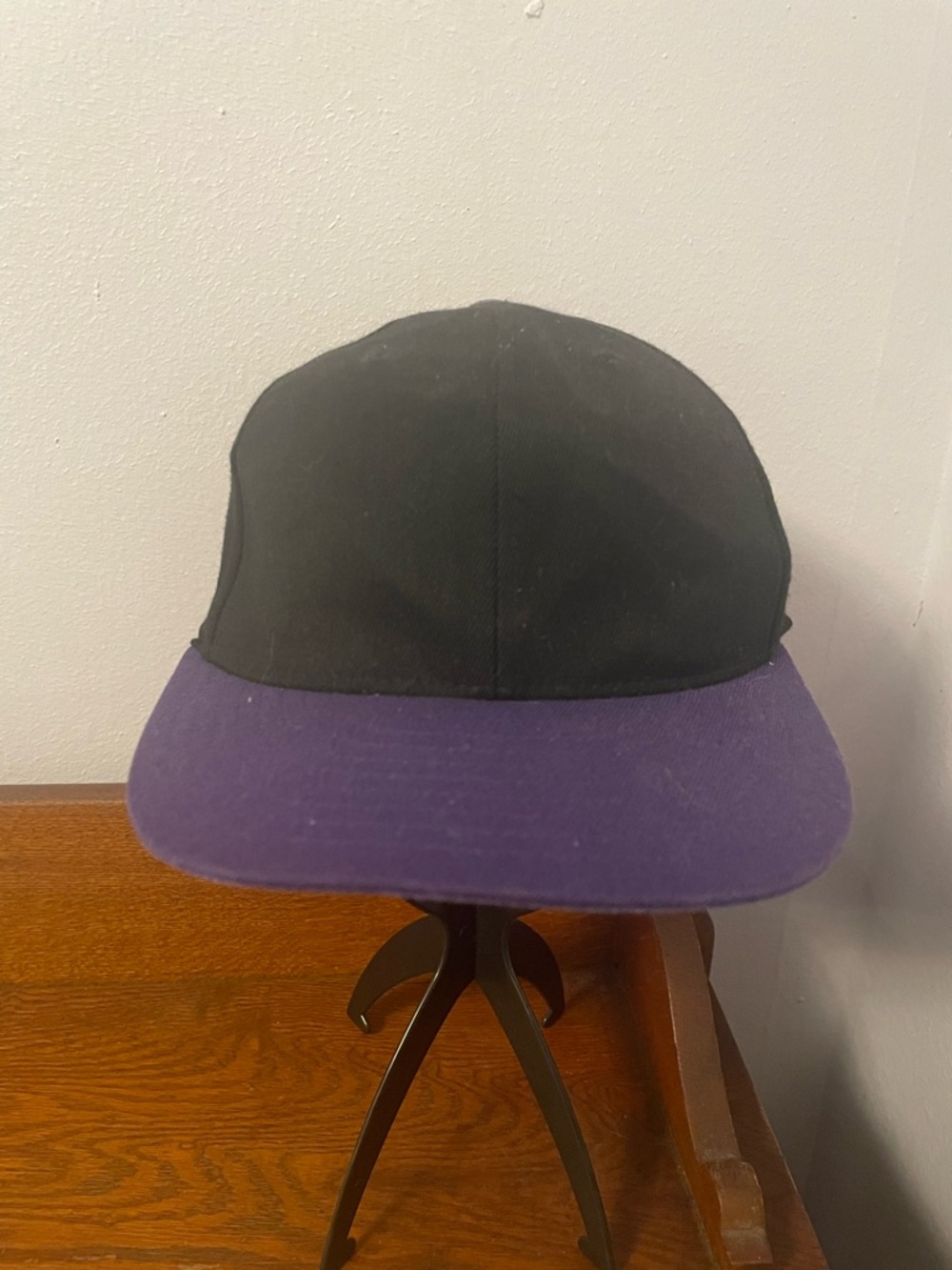 Lids Two-Tone Black and Purple Flat-Brim Hat